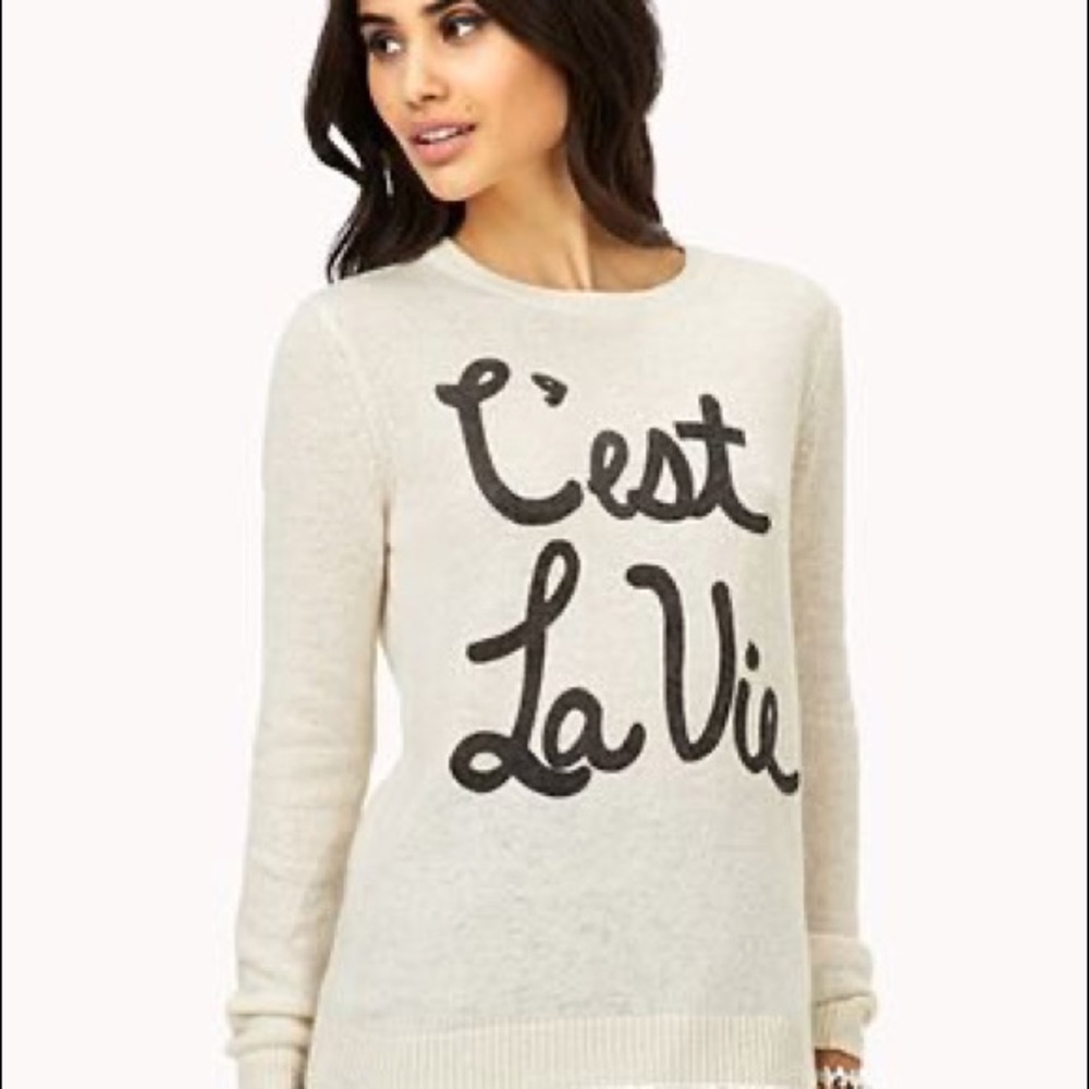 Forever 21 C’est La Vie Sweater Large